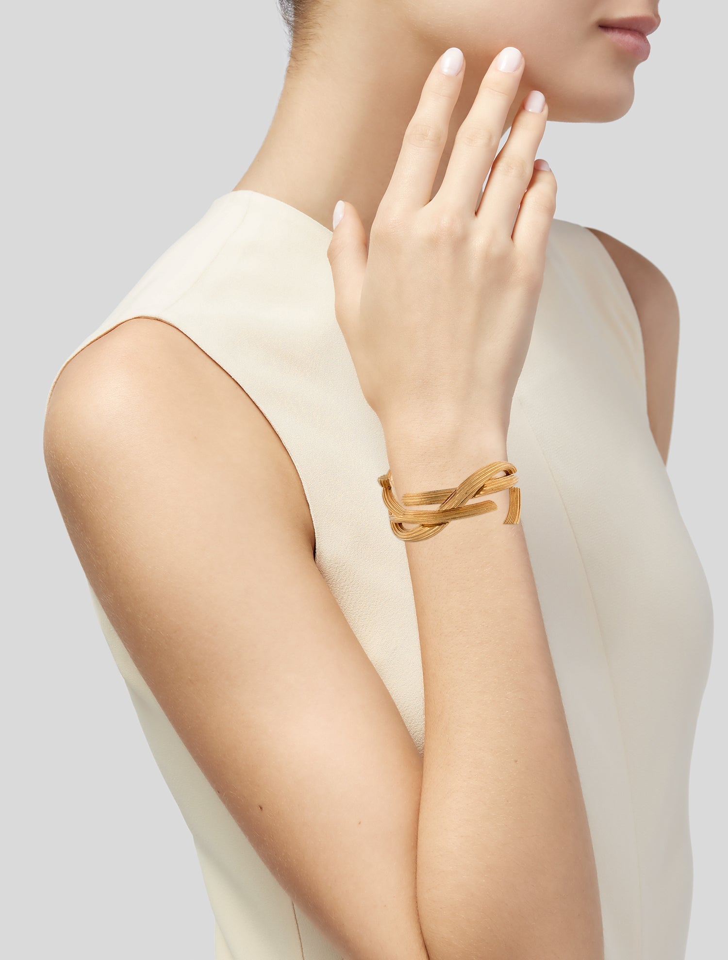 Saint Laurent YSL Logo Cuff Bracelet