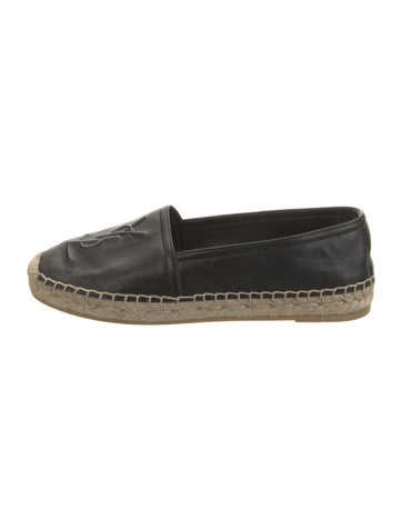 Pre-owned Saint Laurent Leather Espadrilles In Black
