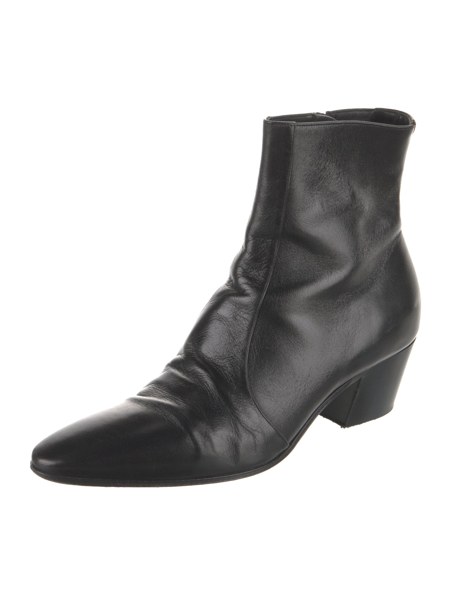 Maison Martin Margiela 2003 Square-Toe Leather Ankle Boots - Black