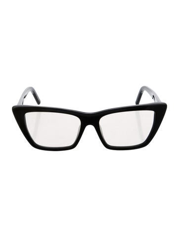 Pre-owned Saint Laurent Cat-eye Eyeglasses In Black