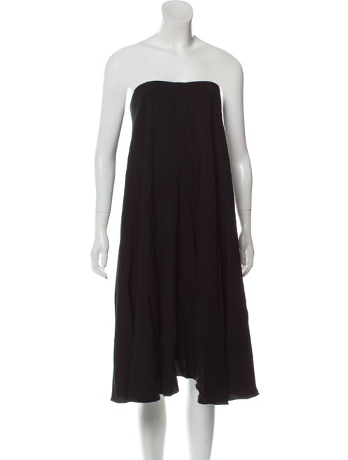 Saint Laurent Asymmetrical Cape Dress Black