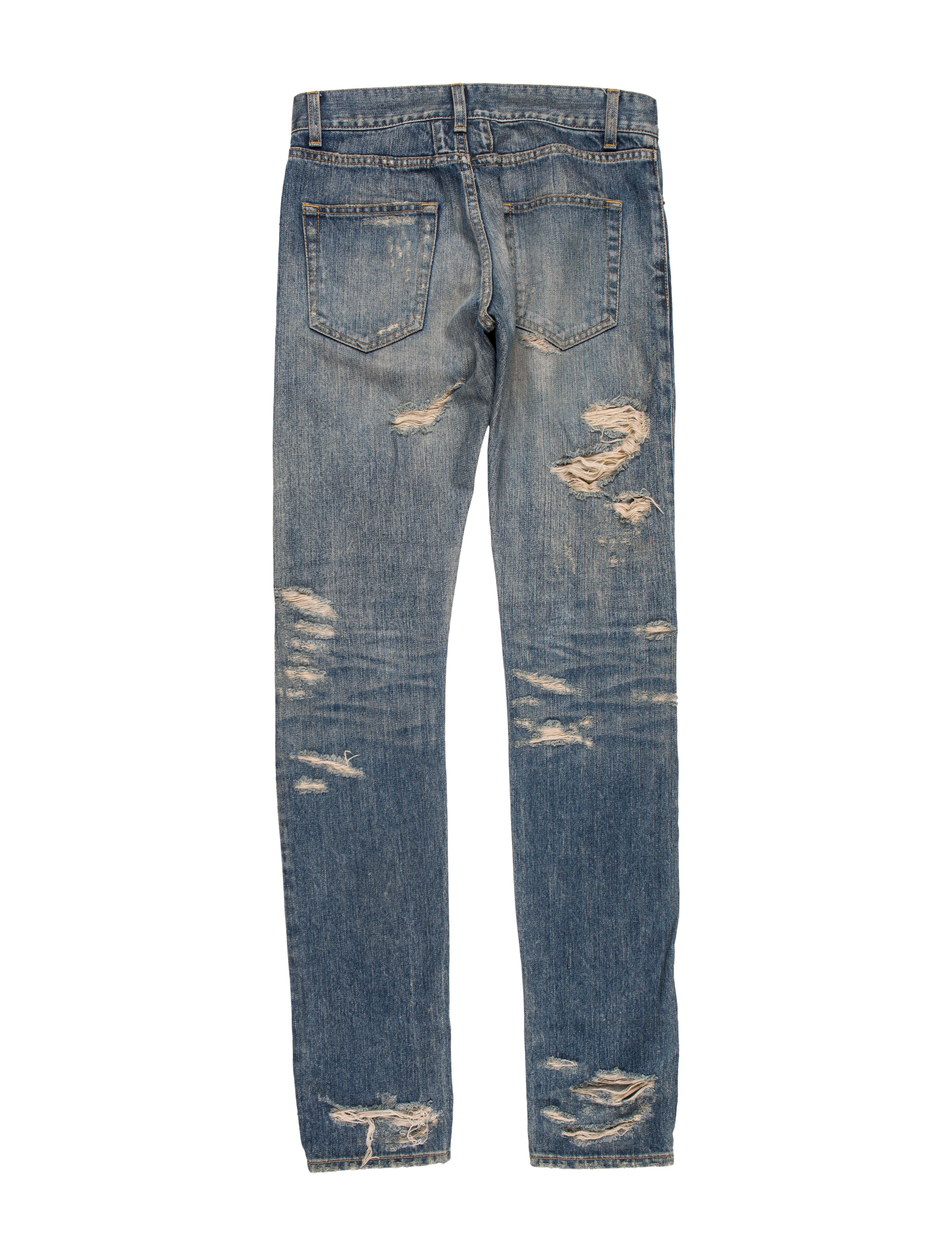 Saint Laurent 2013 D02 Little Crash Distressed Skinny Jeans
