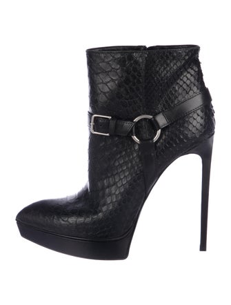 Saint Laurent Janis Python Ankle Boots