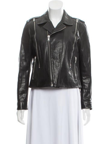 Saint Laurent Jackets Leather Moto Jacket Us8, Fr40 | M