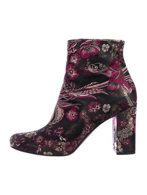 Saint Laurent Brocade Ankle Boots Pink