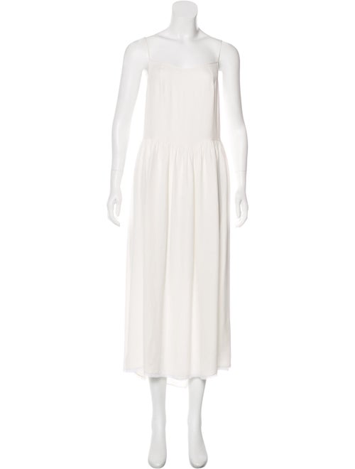 Saint Laurent Sleeveless Maxi Dress white