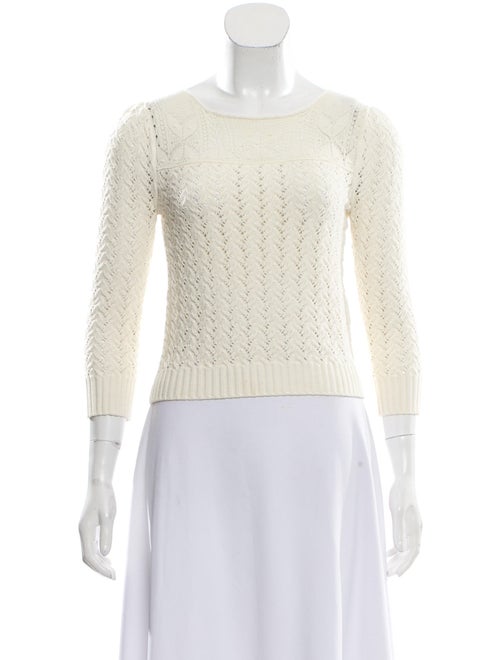 Saint Laurent Lace Trim Knit Sweater