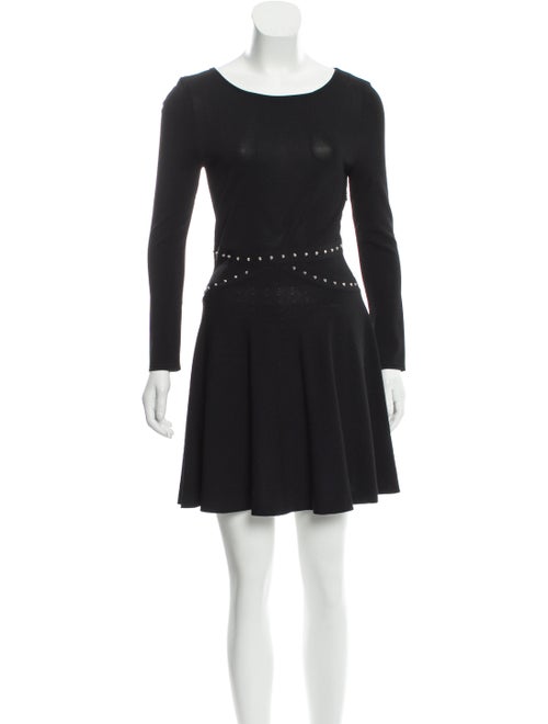 Saint Laurent Studded Mini Dress Black