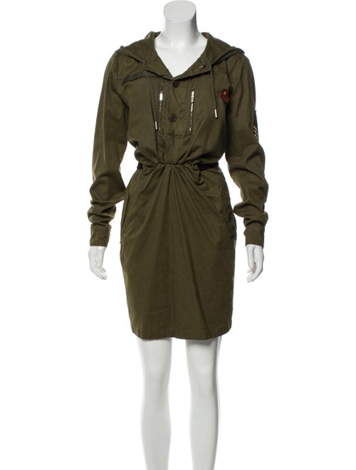 Saint Laurent Hooded Mini Dress Green