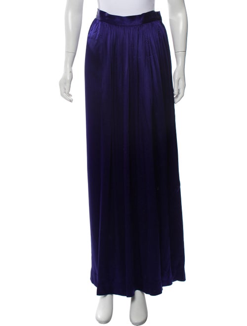 Saint Laurent Satin Maxi Skirt Purple