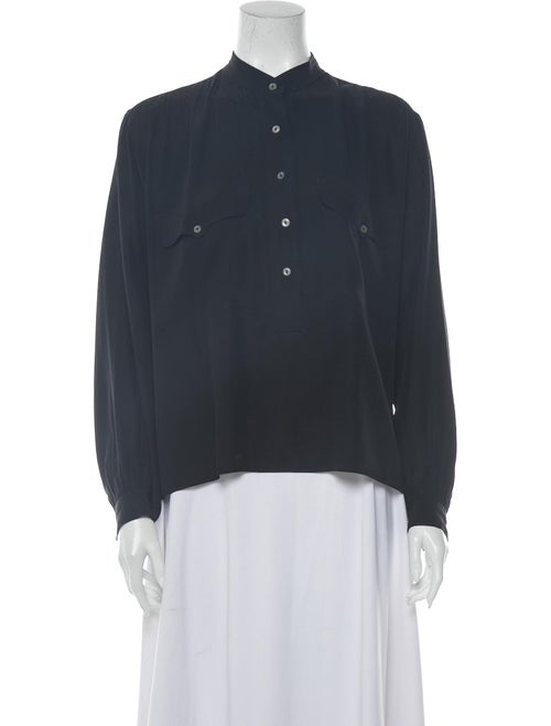 Saint Laurent Vintage Mock Neck Blouse Black