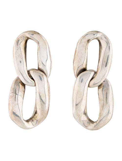 Saint Laurent Chain Link Clip-On Earrings silver