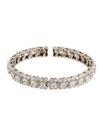 Sonia Bitton 14K 2.64ctw Diamond Flower Cuff Bracelet