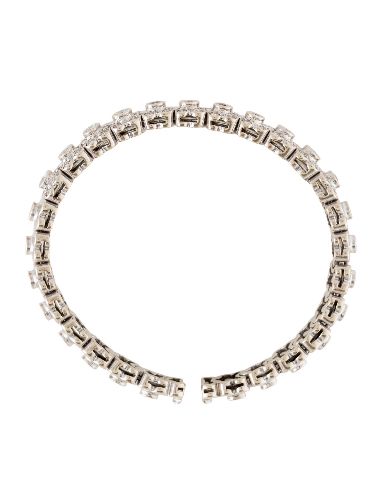 Sonia Bitton 14K 2.64ctw Diamond Flower Cuff Bracelet