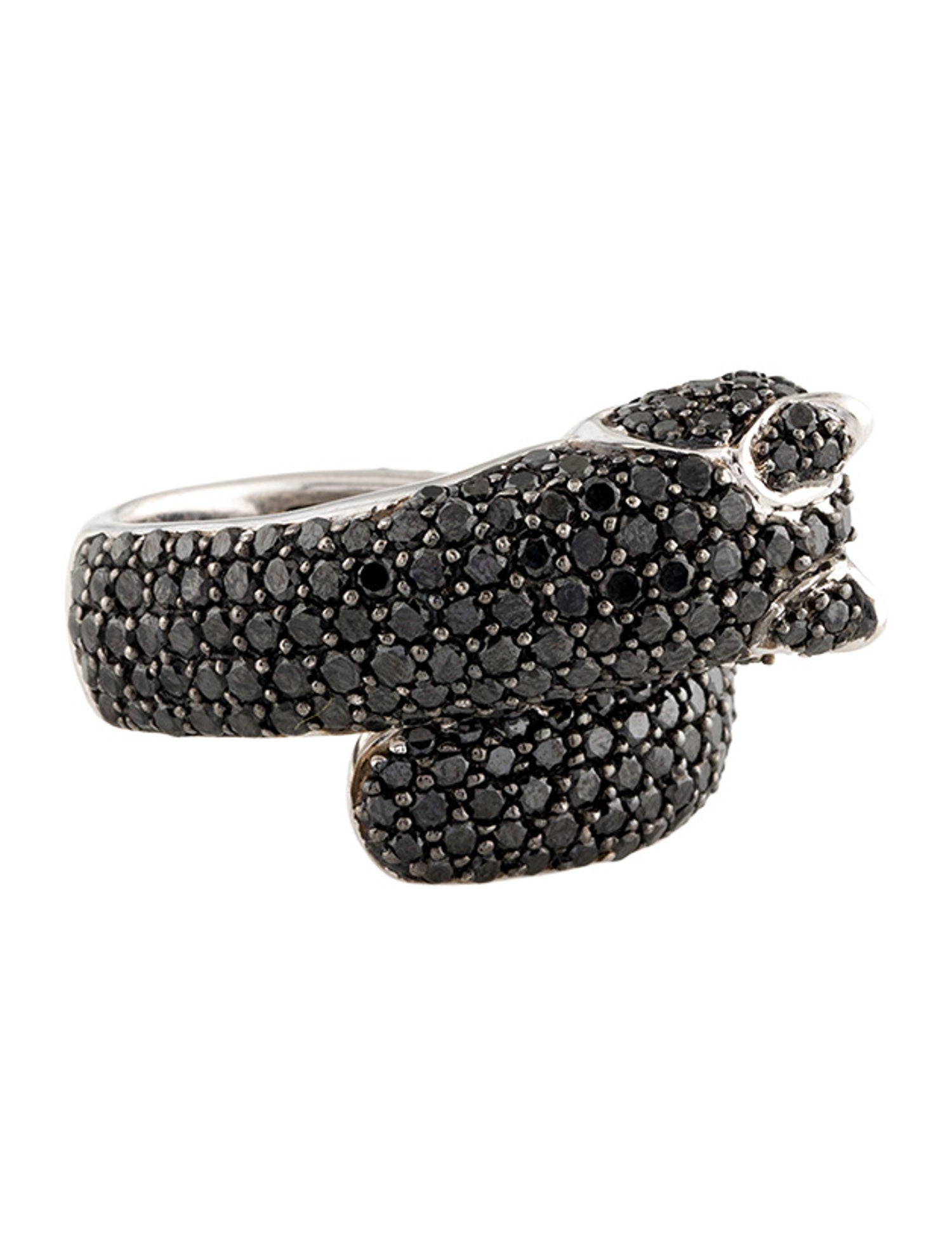 Sonia Bitton 14K Tsavorite & 3.84ctw Diamond Panther Wrap Ring