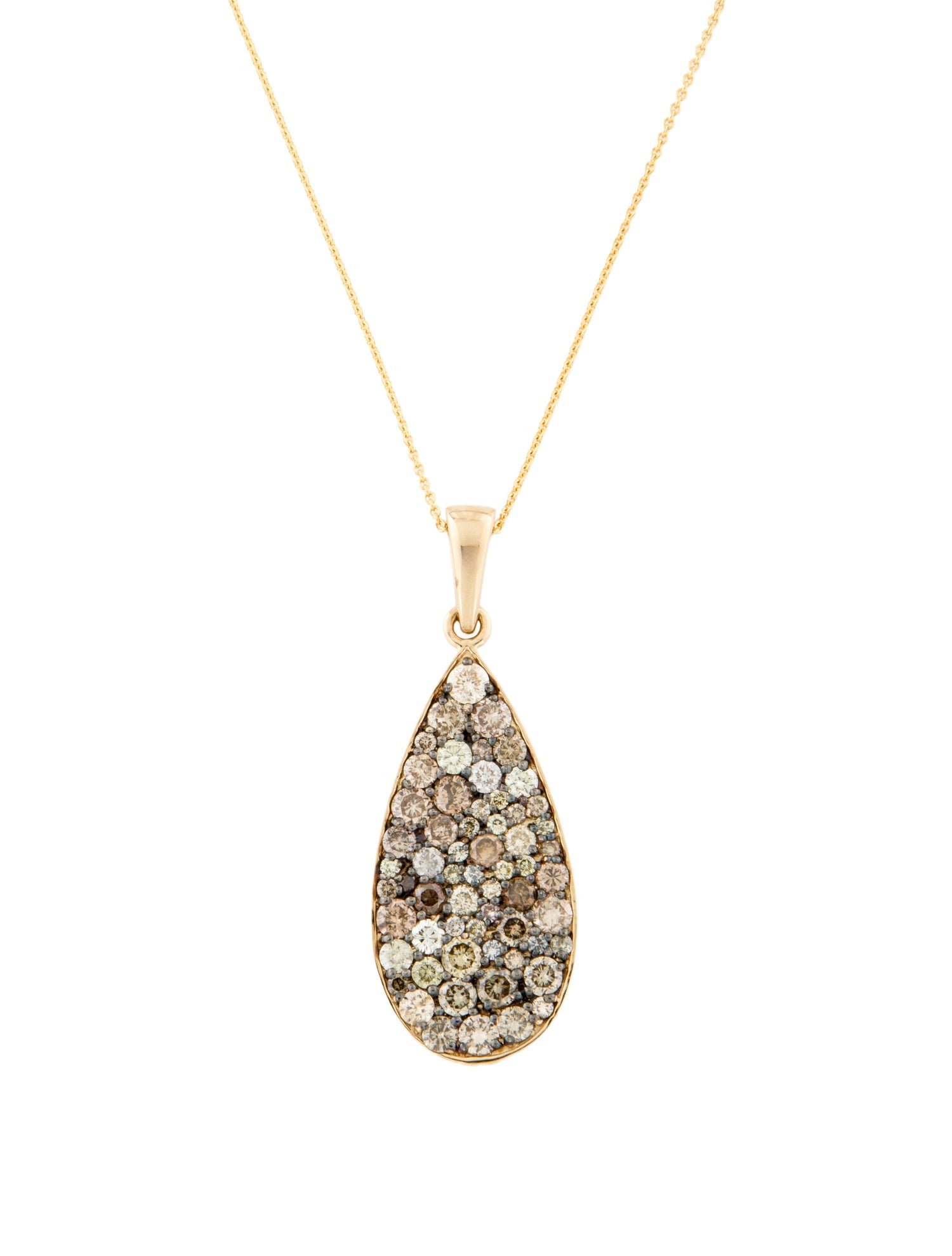 Sonia Bitton 14K 2.92ctw Diamond Teardrop Pendant Necklace