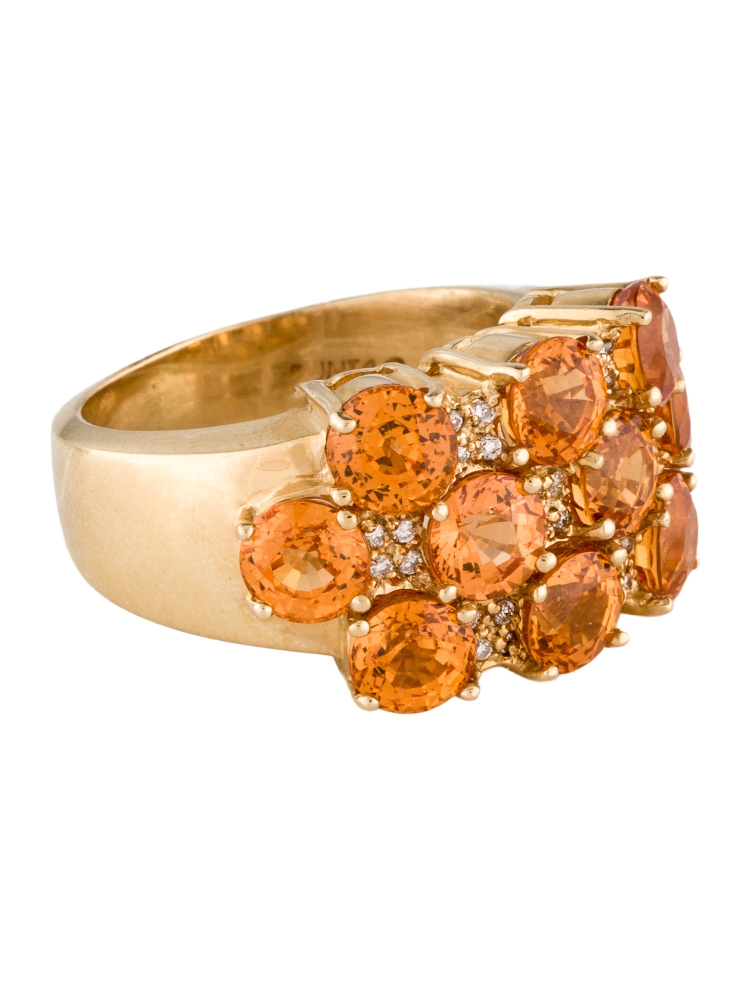 Sonia Bitton 14K 6.68ctw Spessartine Garnet & Diamond Band