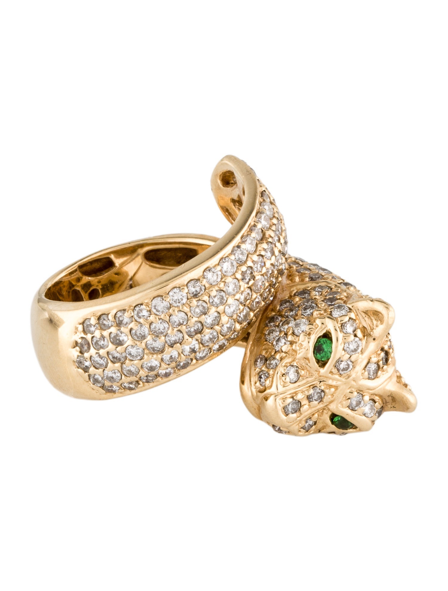 Sonia Bitton 14K 2.23ctw Diamond & Tsavorite Garnet Panther Cat Band