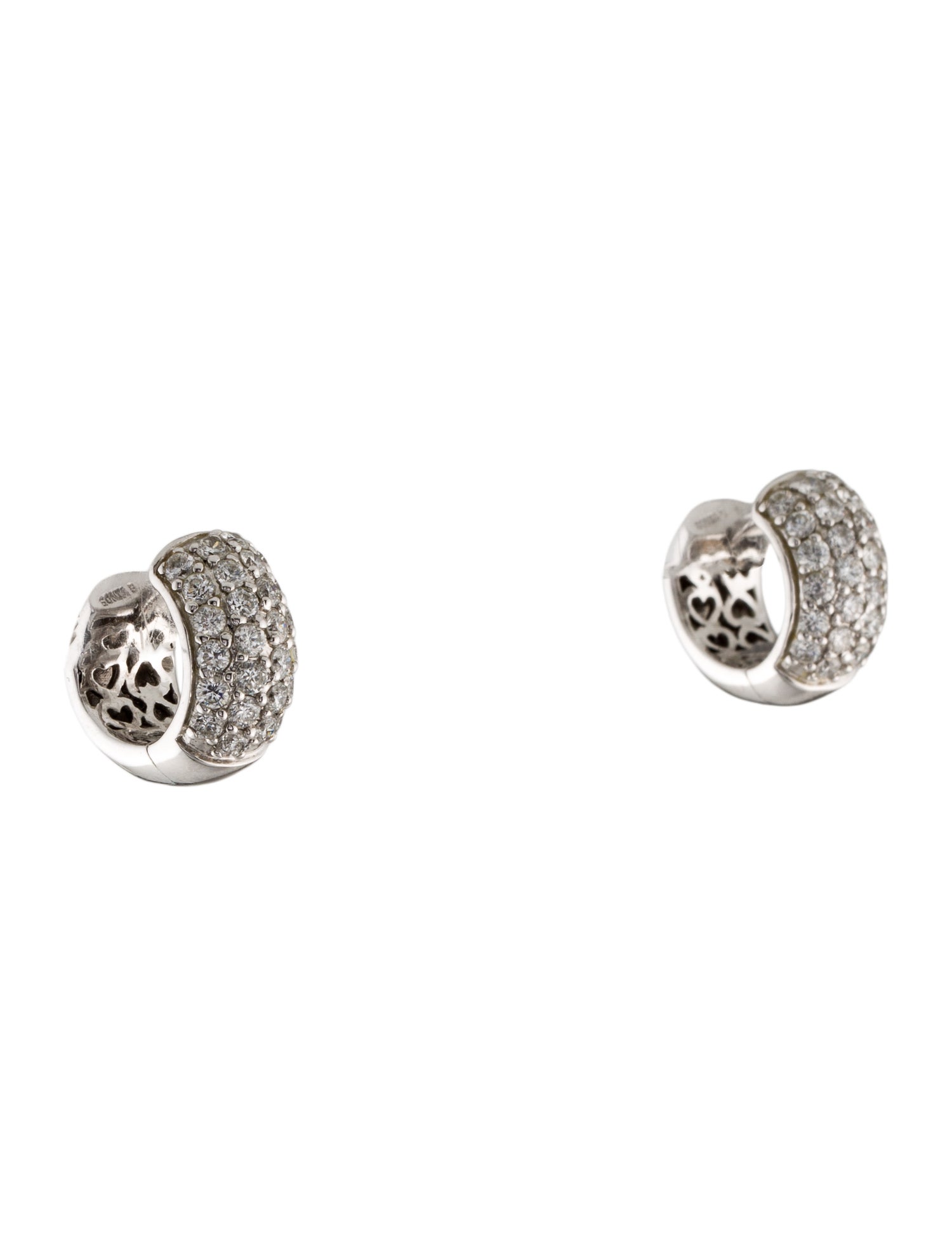 Sonia Bitton 14K 3.12ctw Diamond Pave Huggie Earrings