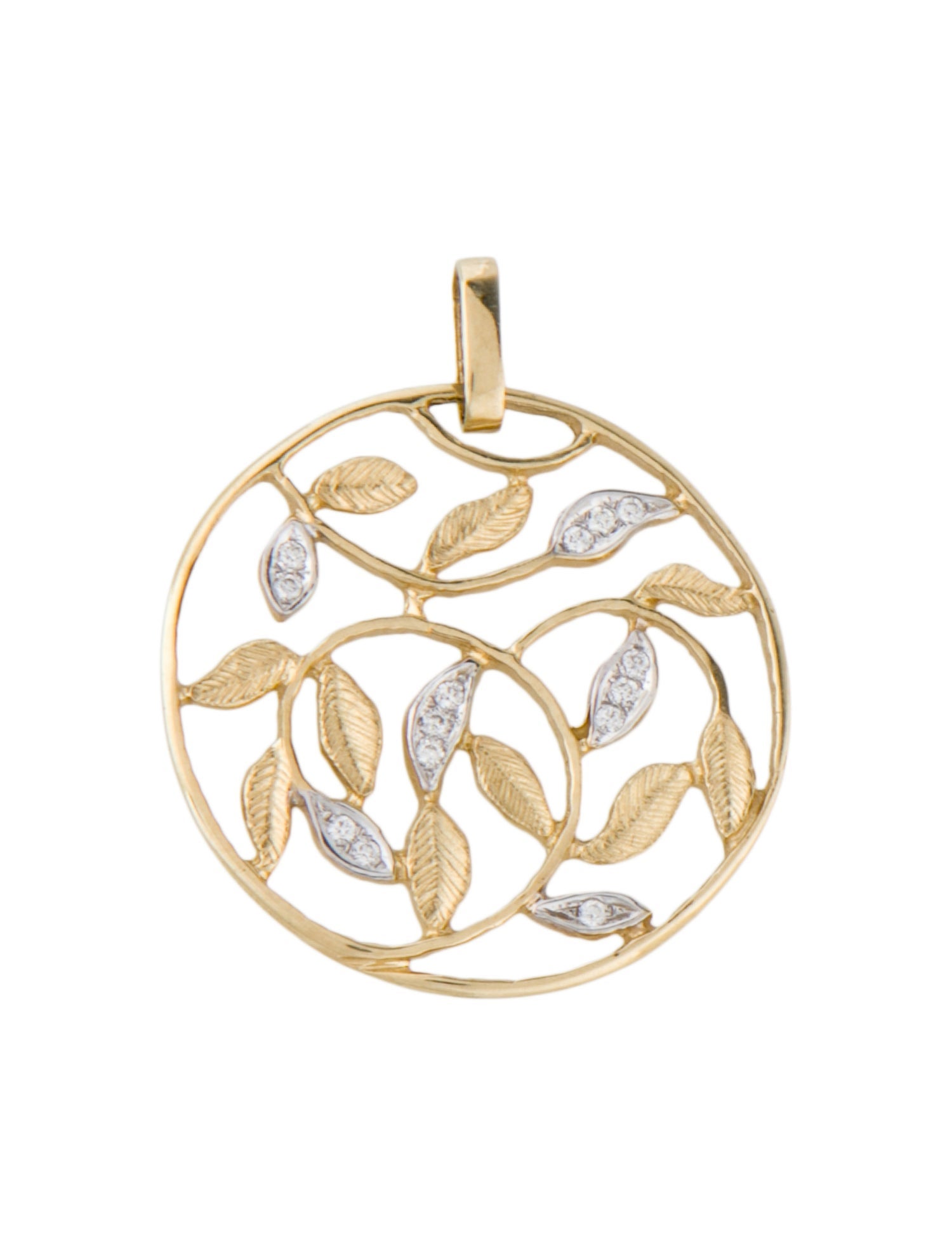 Sonia Bitton 14K Diamond Leaf Pendant