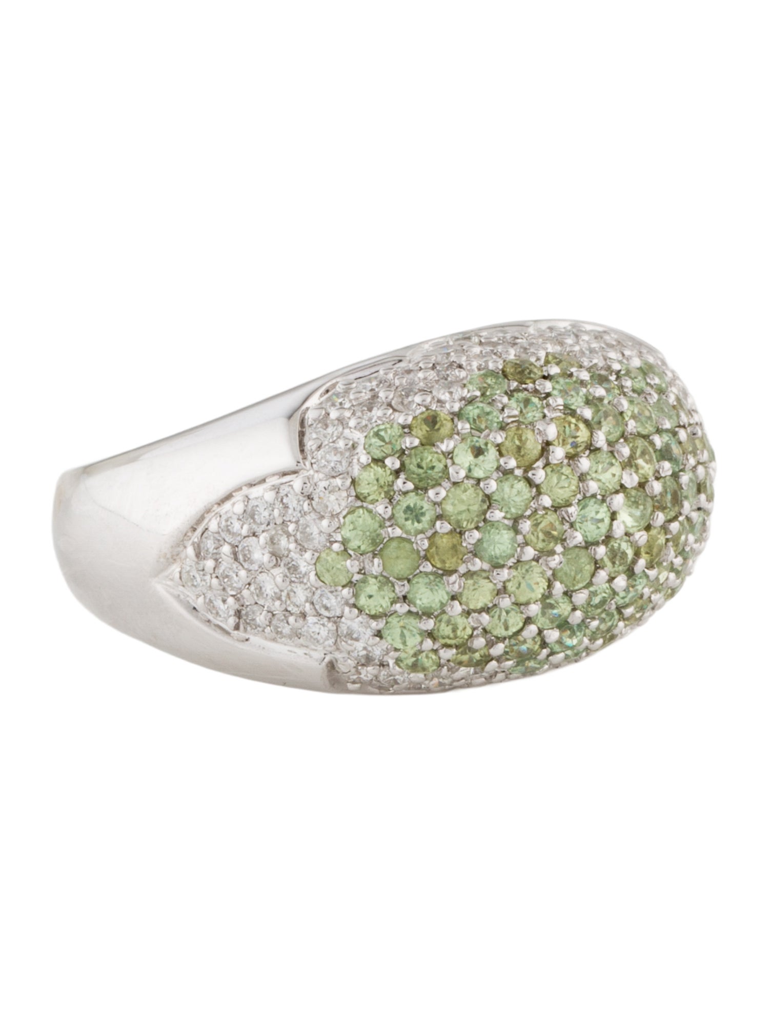 Sonia Bitton 18K Demantoid Garnet & Diamond Cocktail Ring