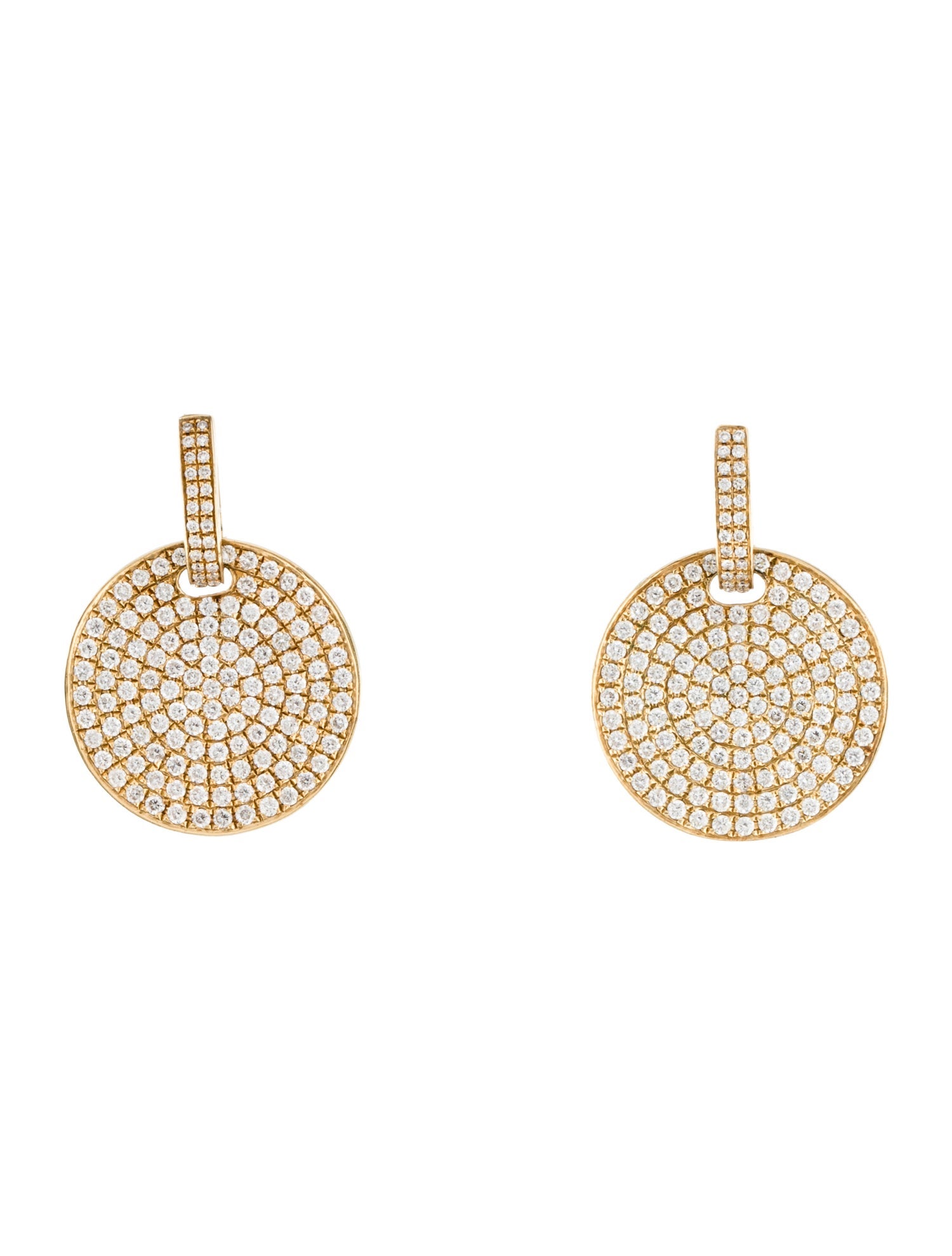 Sonia Bitton 14K 2.11ctw Diamond Disc Drop Earrings