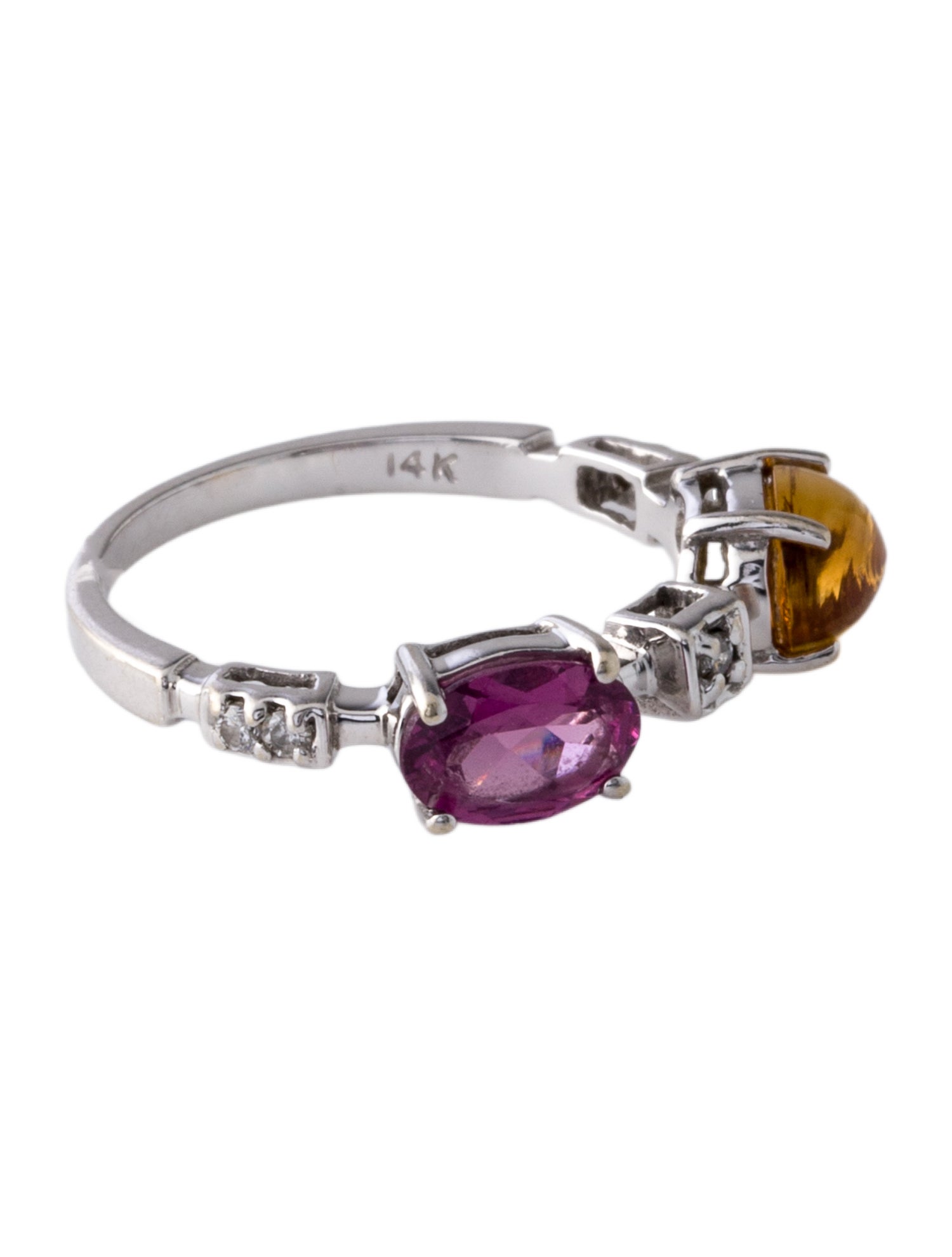 Sonia Bitton 14K Citrine, Garnet, & Diamond Cocktail Ring