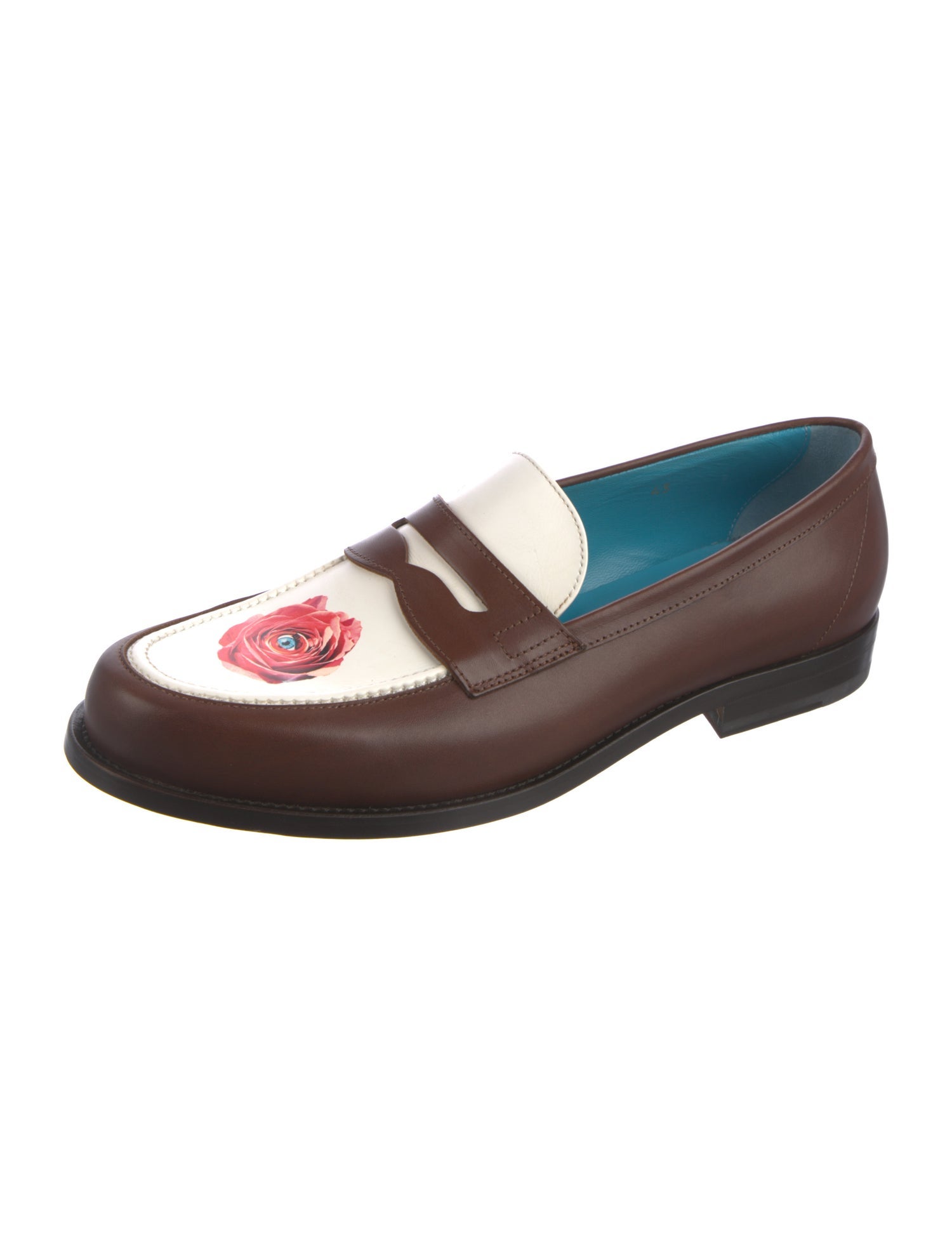 Scarosso Leather Colorblock Pattern Loafers