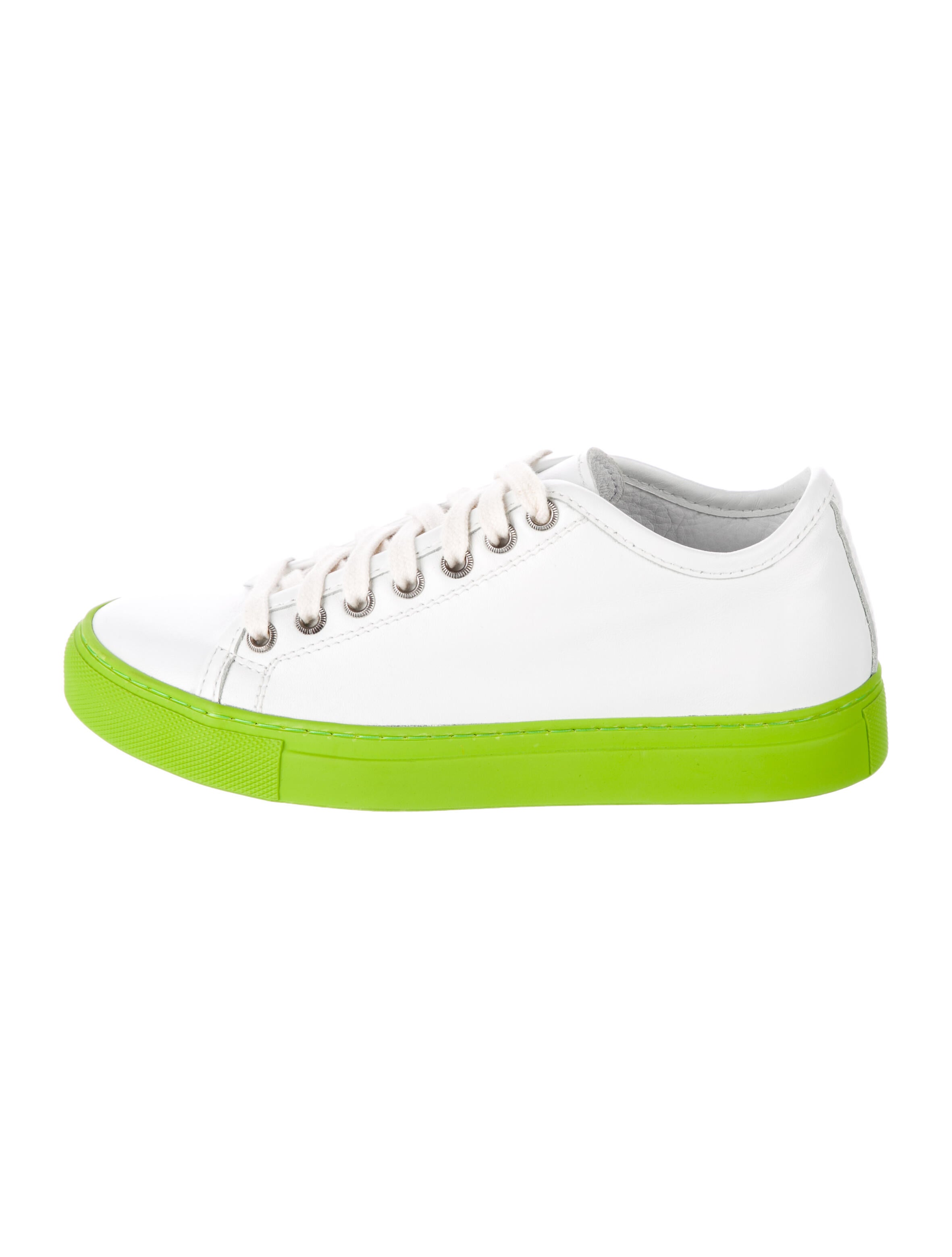 Sofie D'Hoore Leather Colorblock Pattern Sneakers