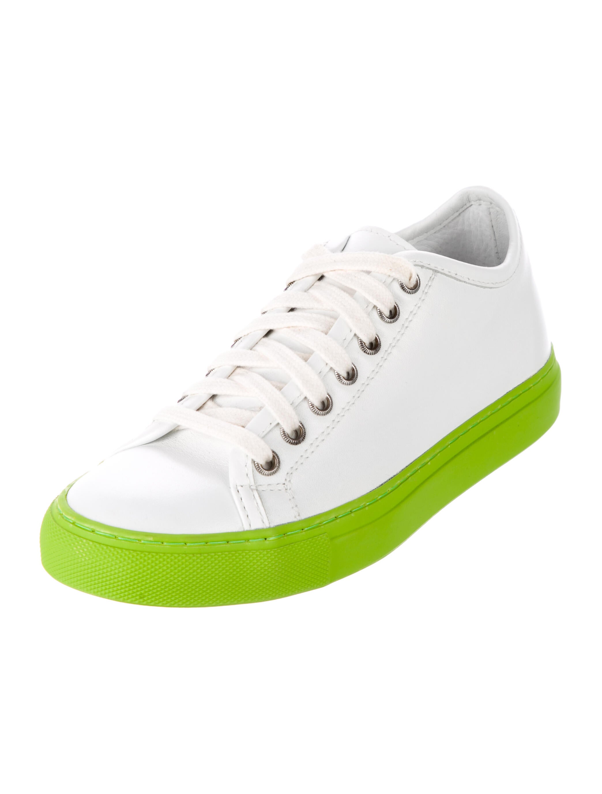 Sofie D'Hoore Leather Colorblock Pattern Sneakers