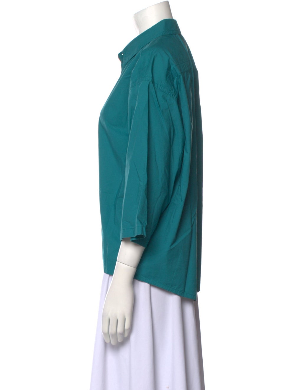 Sofie D'Hoore Button-Up Top Blue Three-Quarter Sl… - image 2