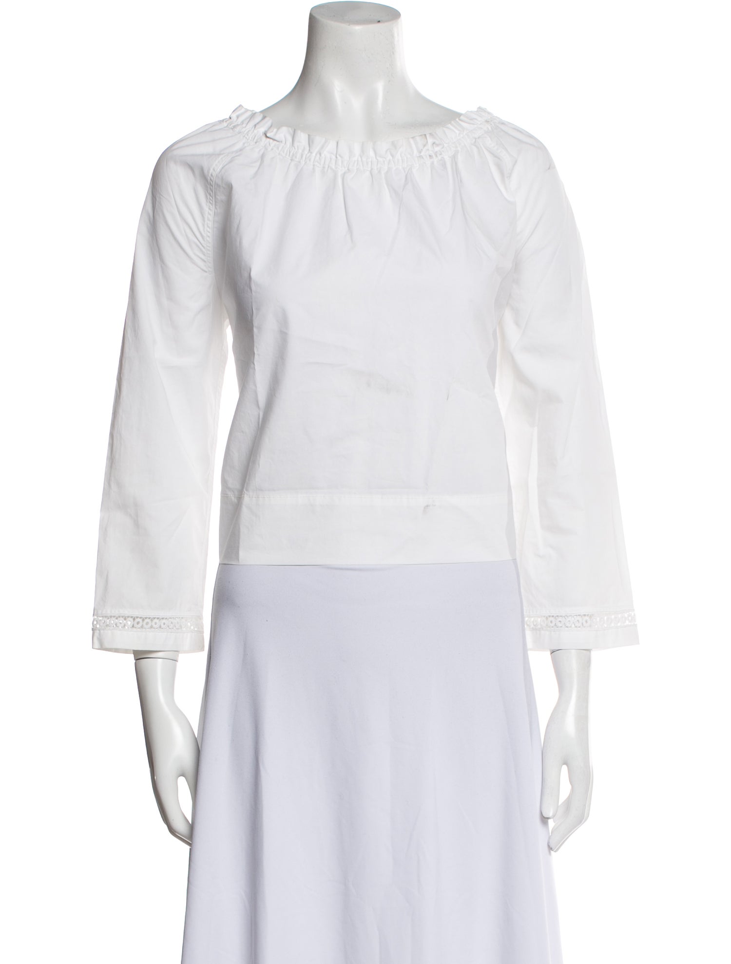 Sofie D'Hoore Bateau Neckline Three-Quarter Sleeve Crop Top