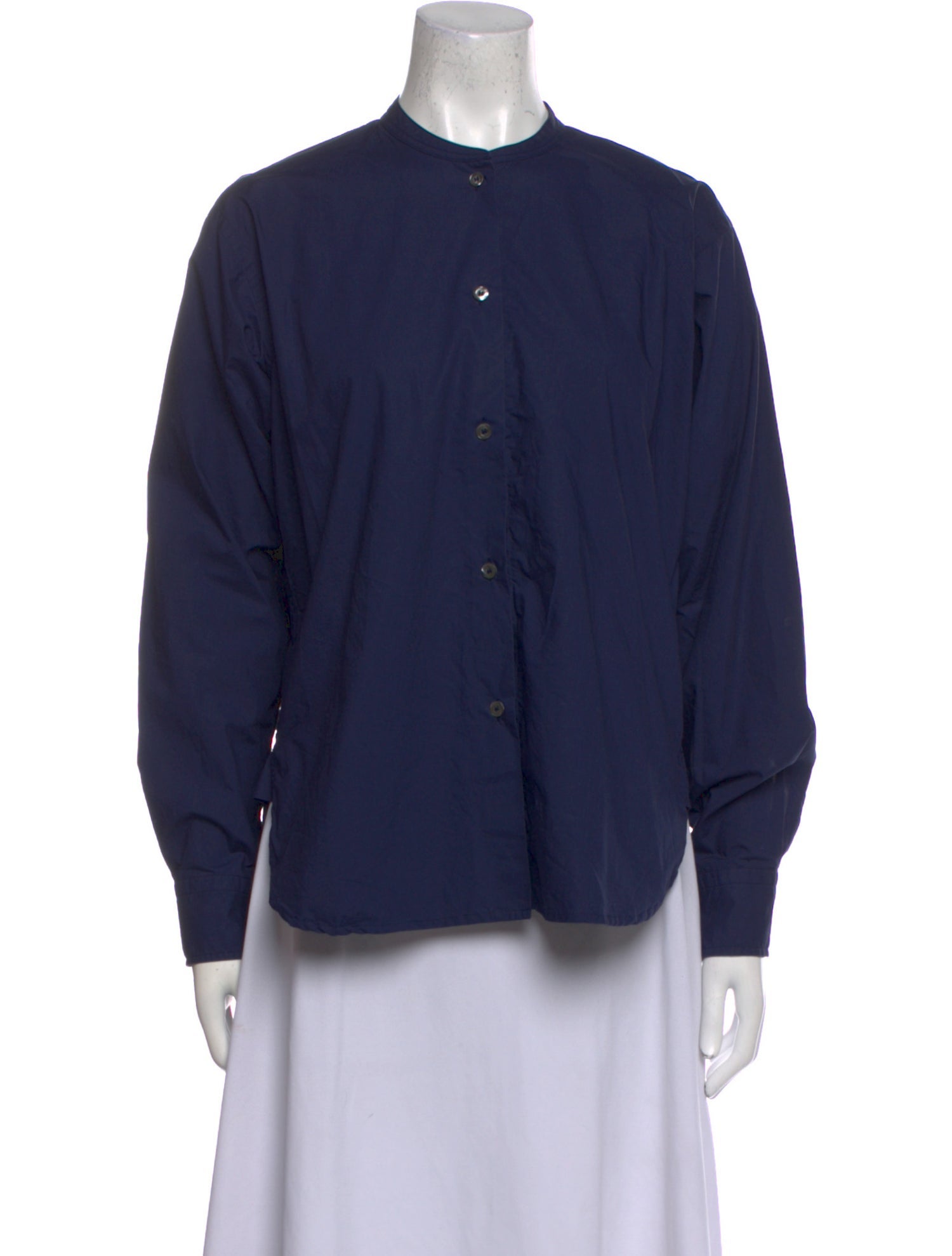 Sofie D'Hoore Crew Neck Long Sleeve Button-Up Top