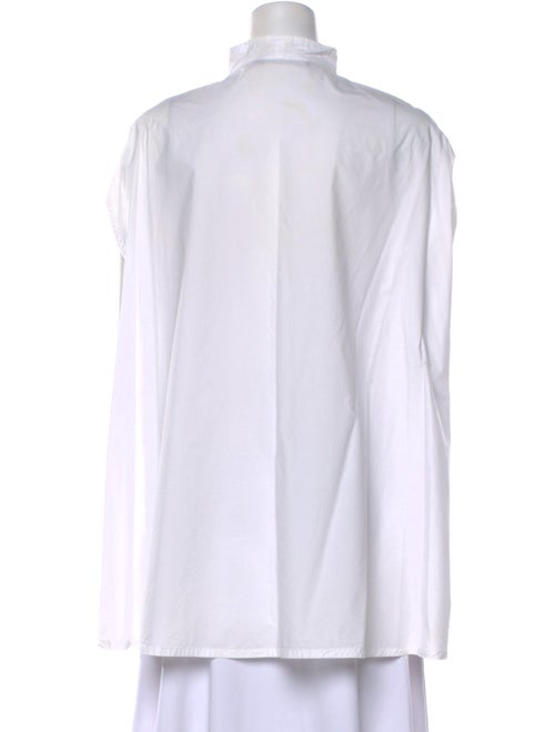 Sofie D'Hoore Mock Neck Short Sleeve Button-Up Top