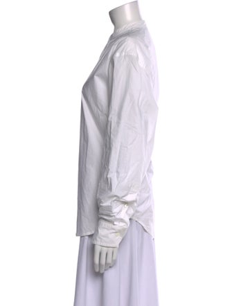 Sofie D'Hoore Mock Neck Long Sleeve Button-Up Top