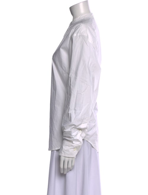 Sofie D'Hoore Mock Neck Long Sleeve Button-Up Top