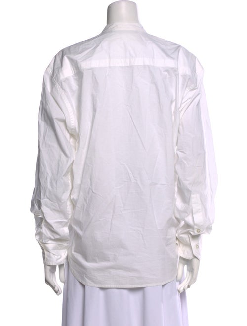 Sofie D'Hoore Mock Neck Long Sleeve Button-Up Top