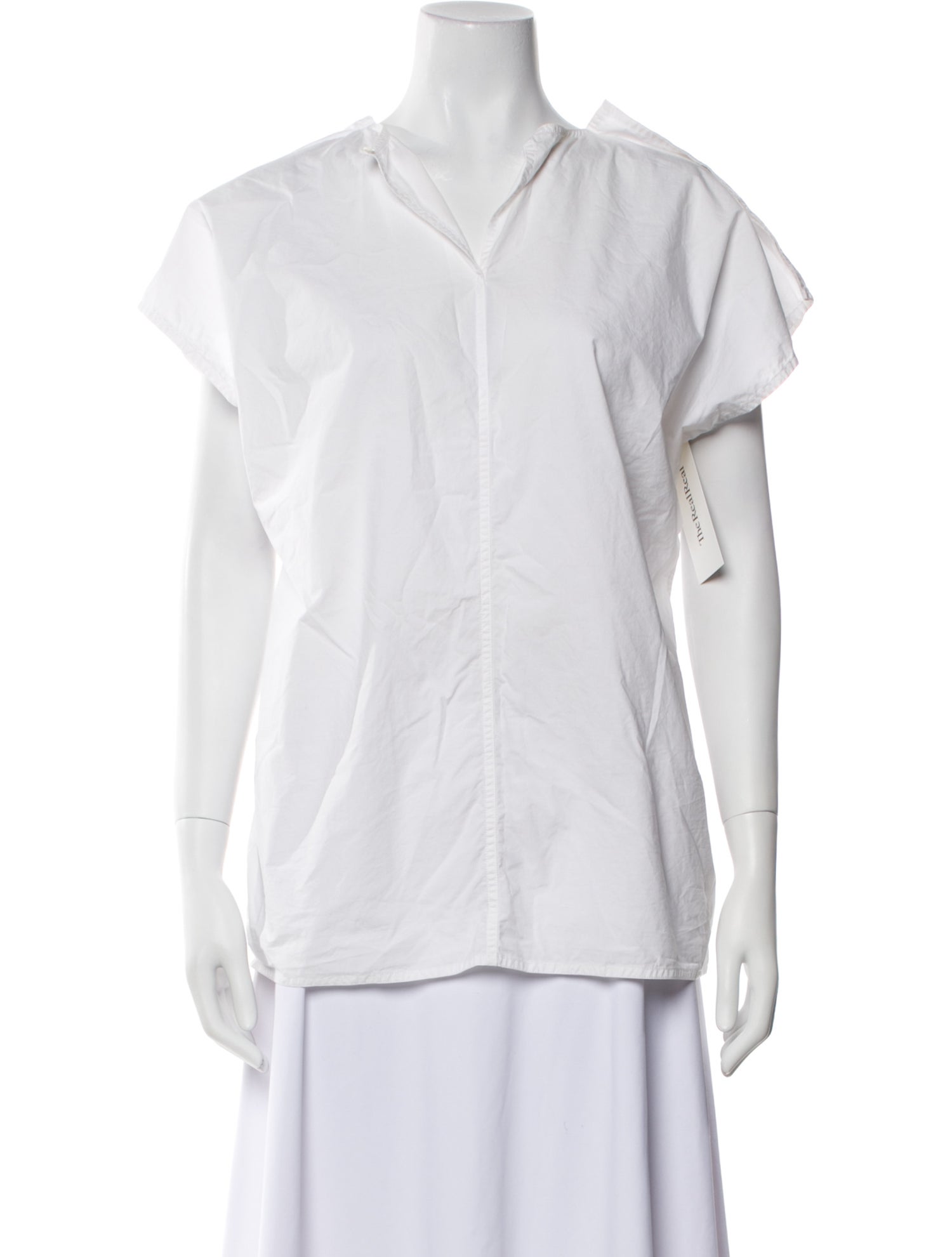 Sofie D'Hoore V-Neck Short Sleeve Button-Up Top