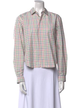 Sofie D'Hoore Plaid Print Long Sleeve Button-Up Top