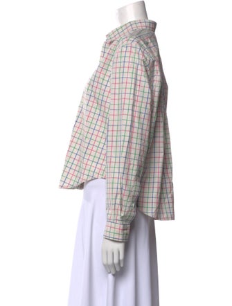 Sofie D'Hoore Plaid Print Long Sleeve Button-Up Top