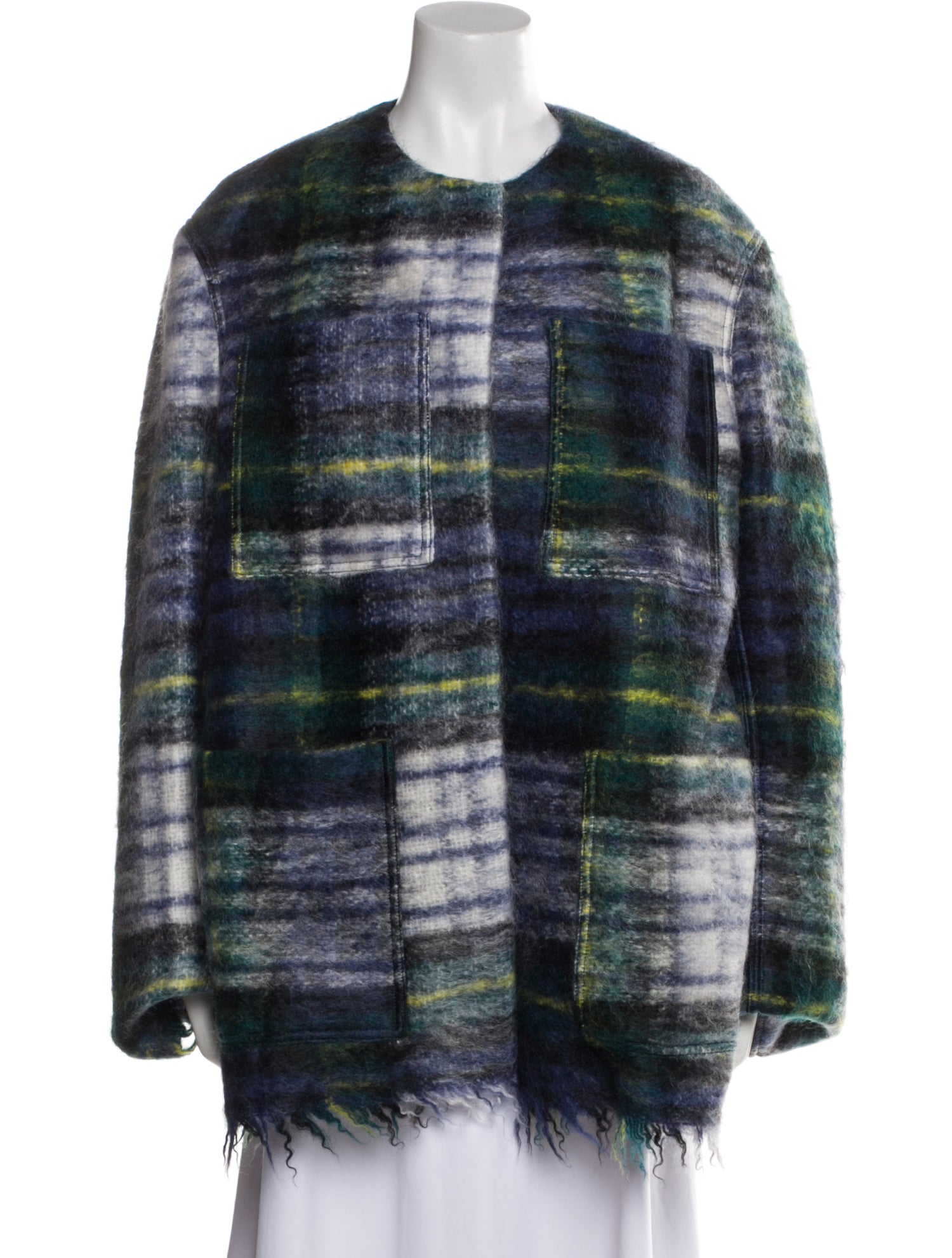 Sofie D'Hoore Mohair Plaid Print Jacket