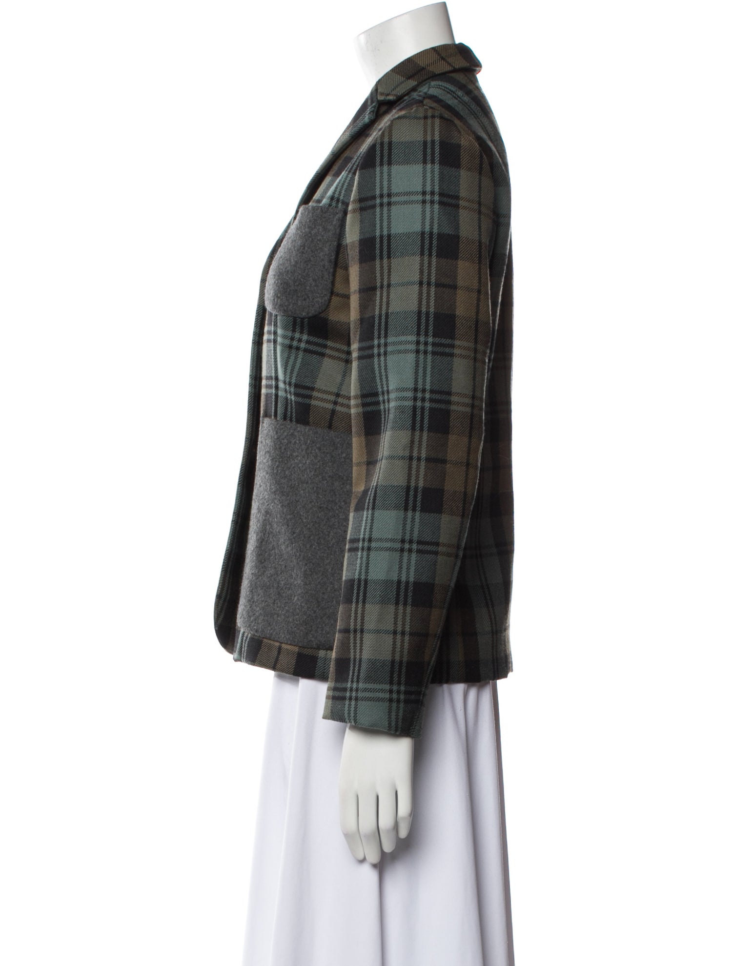 Sofie D'Hoore Wool Plaid Print Blazer