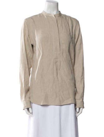 Sofie D'Hoore Linen Mock Neck Blouse