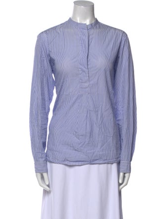 Sofie D'Hoore Mock Neck Long Sleeve Button-Up Top
