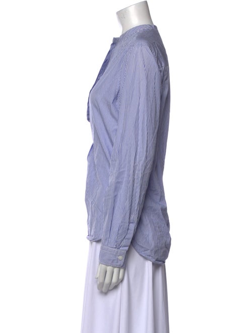 Sofie D'Hoore Mock Neck Long Sleeve Button-Up Top