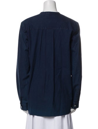 Sofie D'Hoore Crew Neck Long Sleeve Button-Up Top