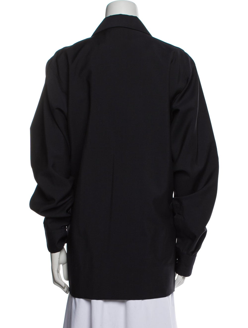 Sofie D'Hoore Wool Jacket Blue Pointed Collar Pat… - image 3