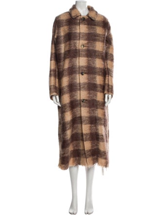 Sofie D'Hoore Mohair Plaid Print Coat