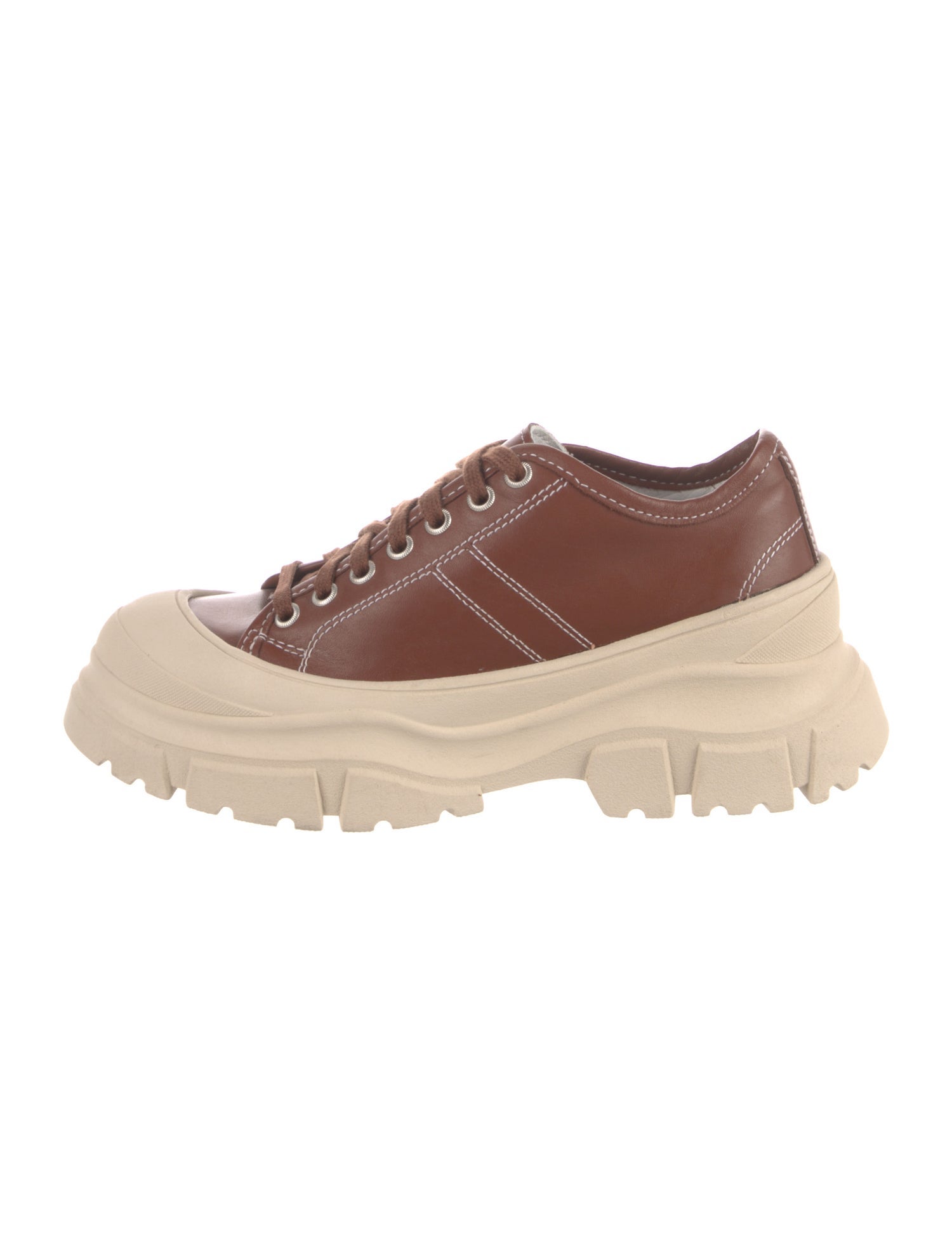 Sofie D'Hoore Leather Colorblock Pattern Sneakers