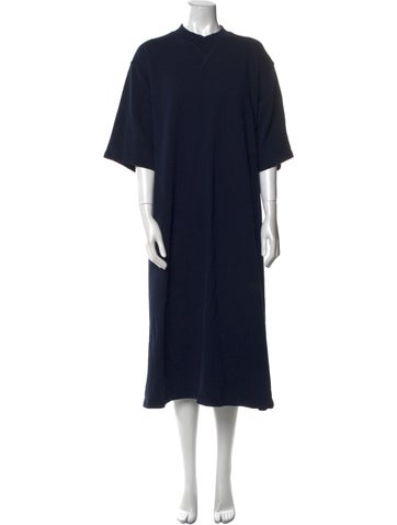 Pre-owned Sofie D'hoore Mock Neck Midi Length Dress In Blue
